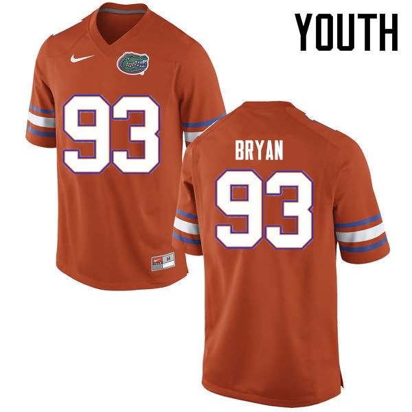 NCAA Florida Gators Taven Bryan Youth #93 Nike Orange Stitched Authentic College Football Jersey IRN4364UT